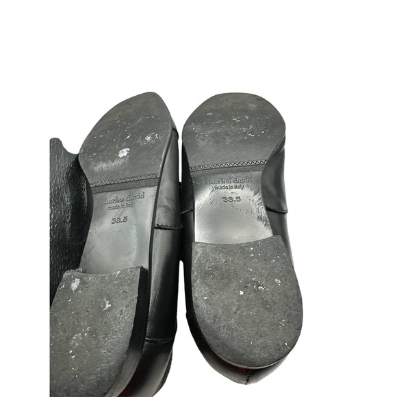 Charles David Black Leather Slip On Booties Size 38.5 - Picture 5 of 5